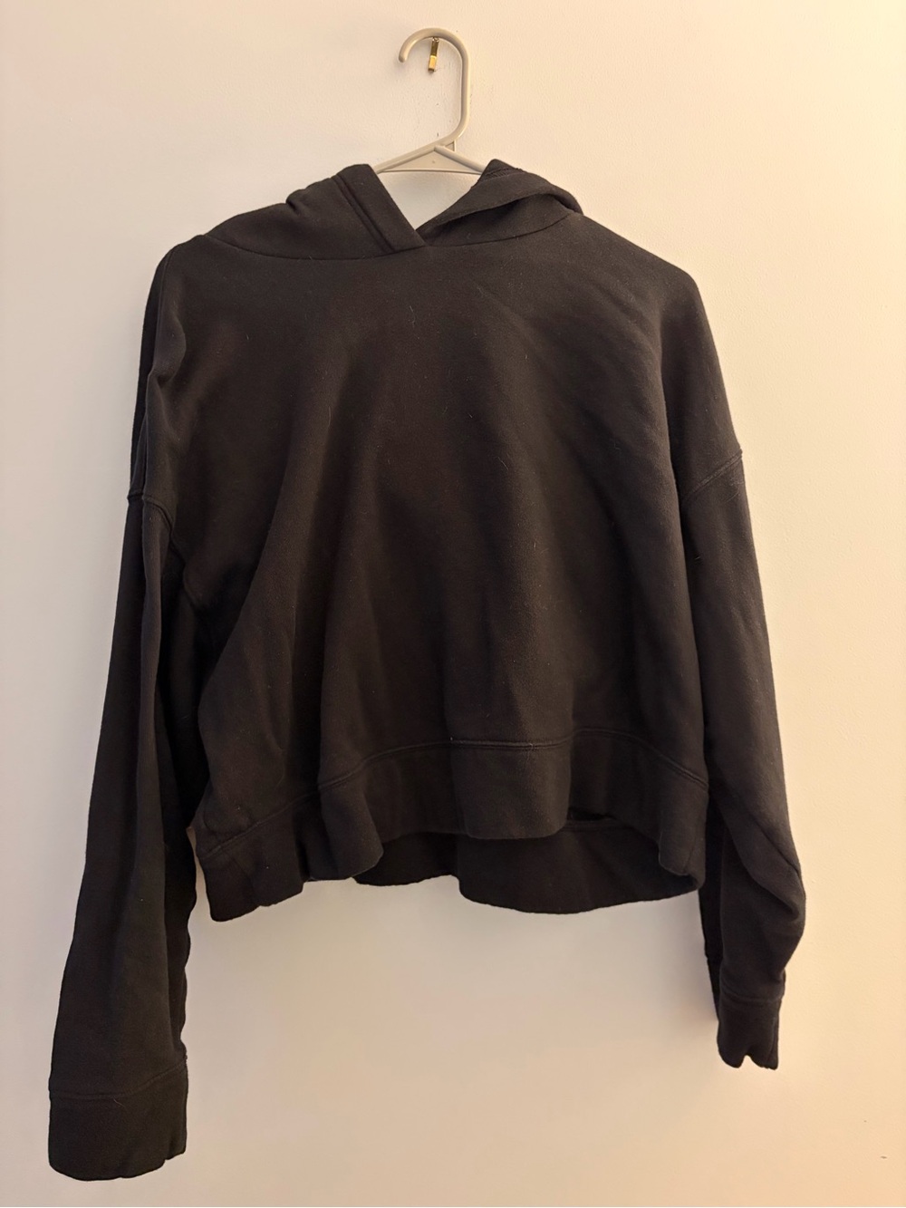 Classic Black Hooded Cropped Women's Sweater